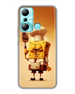 Чехол для Infinix Hot 20i (X665E) с картинкой «Губка Боб повар»