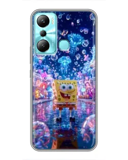 Чехол для Infinix Hot 20i (X665E) с картинкой «Неоновый океан»