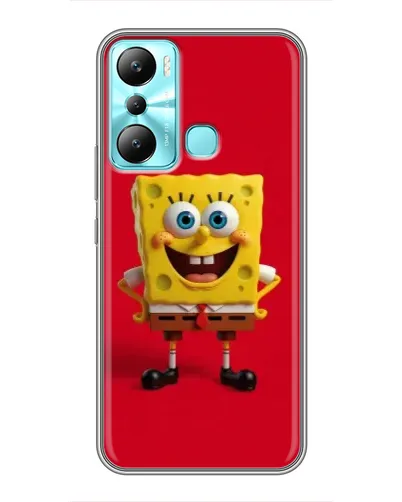 Чехол для Infinix Hot 20i (X665E) с картинкой «Спанч Боб на красном»