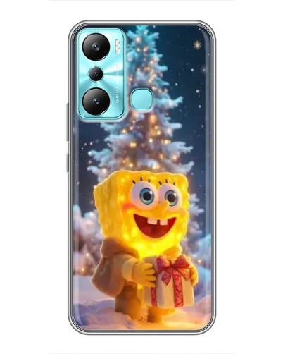 Чехол для Infinix Hot 20i (X665E) с картинкой «Рождественский Спанч Боб»