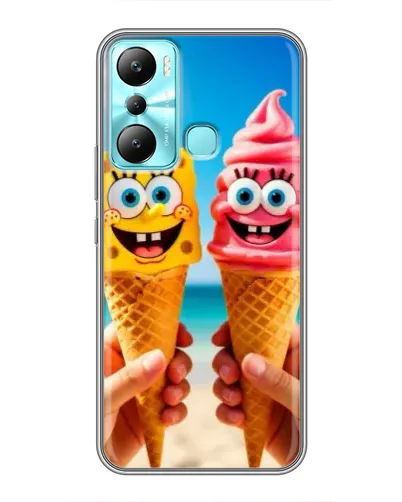 Чехол для Infinix Hot 20i (X665E) с картинкой «Спанч Боб мороженое»