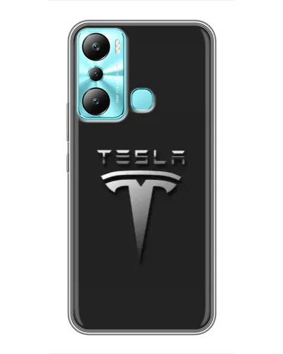Чехол для Infinix Hot 20i (X665E) с картинкой «Стальной логотип Tesla»