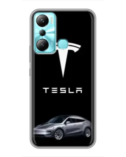 Чехол для Infinix Hot 20i (X665E) с картинкой «Tesla Model Y»
