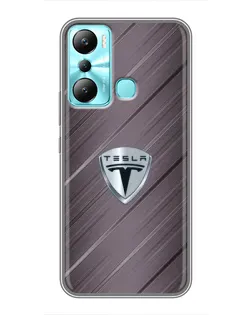 Чехол для Infinix Hot 20i (X665E) с картинкой «Металлическая текстура Tesla»