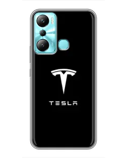 Чехол для Infinix Hot 20i (X665E) с картинкой «Tesla White Logo»