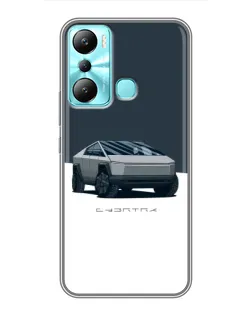 Чехол для Infinix Hot 20i (X665E) с картинкой «Серебристый Cybertruck Tesla»