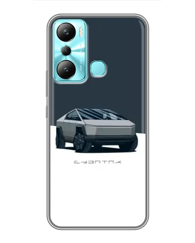 Чехол для Infinix Hot 20i (X665E) с картинкой «Серебристый Cybertruck Tesla»