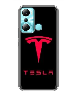 Чехол для Infinix Hot 20i (X665E) с картинкой «Tesla Red Logo»