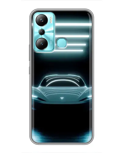 Чехол для Infinix Hot 20i (X665E) с картинкой «Tesla в неоне»