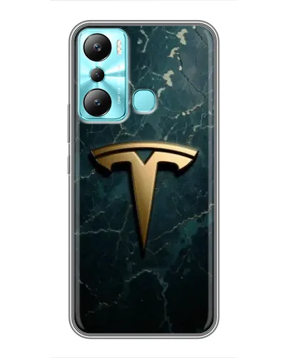 Чехол для Infinix Hot 20i (X665E) с картинкой «Мраморная Tesla Gold»