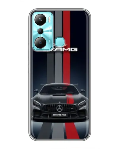 Чехол для Infinix Hot 20i (X665E) с картинкой «Mercedes — белый карбон»