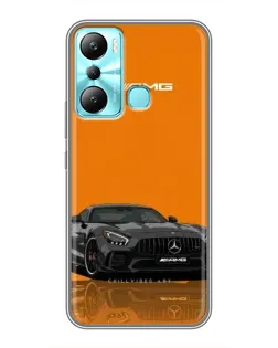 Чехол для Infinix Hot 20i (X665E) с картинкой «Оранжевый Mercedes AMG»