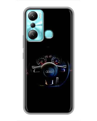 Чехол для Infinix Hot 20i (X665E) с картинкой «Салон Audi — руль»