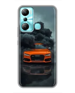 Чехол для Infinix Hot 20i (X665E) с картинкой «Audi в облаках дыма»
