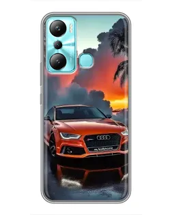 Чехол для Infinix Hot 20i (X665E) с картинкой «Audi — закат»