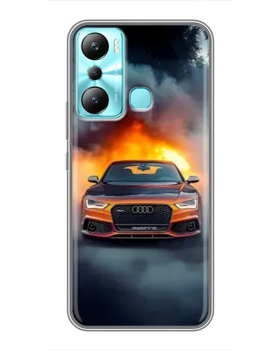 Чехол для Infinix Hot 20i (X665E) с картинкой «Audi в огненном дыму»