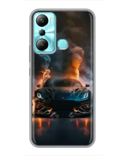 Чехол для Infinix Hot 20i (X665E) с картинкой «Lamborghini дымная эстетика»