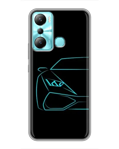 Чехол для Infinix Hot 20i (X665E) с картинкой «Голубой силуэт Lamborghini»