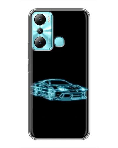 Чехол для Infinix Hot 20i (X665E) с картинкой «Неоновый контур Lamborghini»