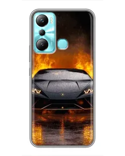 Чехол для Infinix Hot 20i (X665E) с картинкой «Lamborghini в огне»