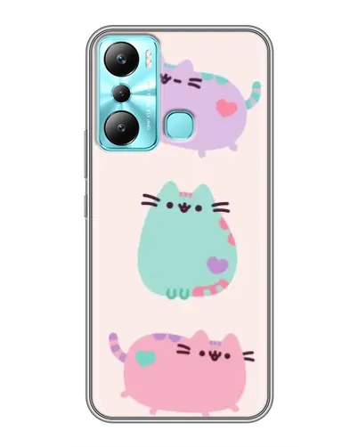 Чехол для Infinix Hot 20i (X665E) с картинкой «Pusheen трио»