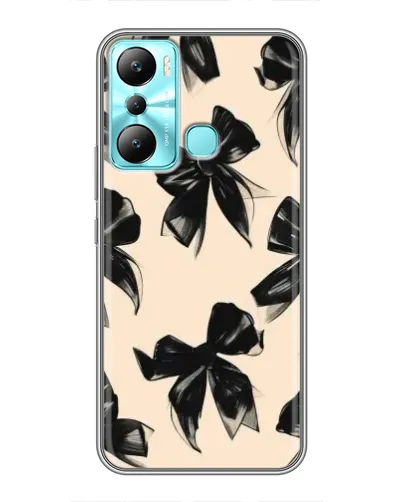 Чехол для Infinix Hot 20i (X665E) с картинкой «Паттерн черные банты» Чехол для Infinix Hot 20i (X665E) с картинкой «Паттерн черные банты»