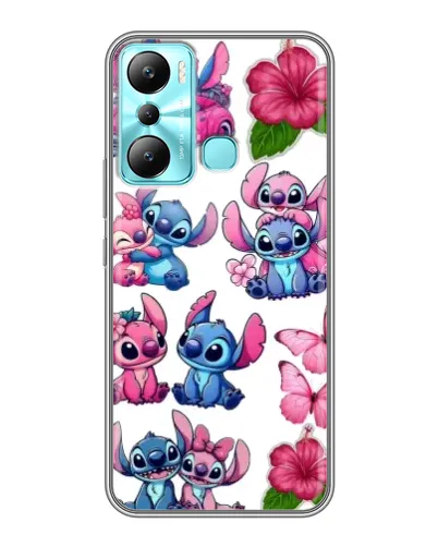 Чехол для Infinix Hot 20i (X665E) с картинкой «Стикеры Stitch и Angel»