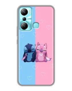 Чехол для Infinix Hot 20i (X665E) с картинкой «Stitch и Angel Love»