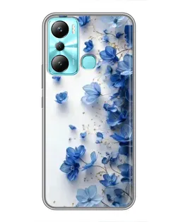 Чехол для Infinix Hot 20i (X665E) с картинкой «Голубой цветочный каскад»