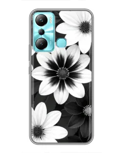 Чехол для Infinix Hot 20i (X665E) с картинкой «Монохромные астры»