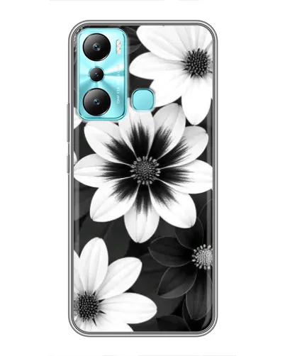 Чехол для Infinix Hot 20i (X665E) с картинкой «Монохромные астры»