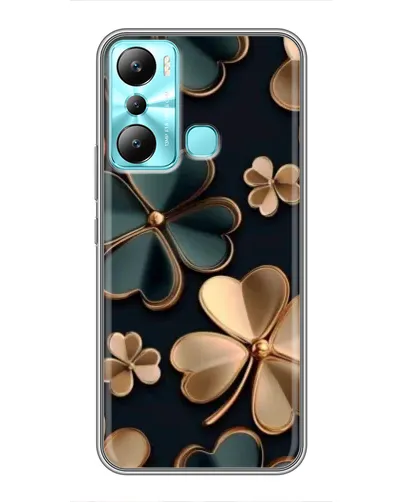 Чехол для Infinix Hot 20i (X665E) с картинкой «Клевер в золоте»