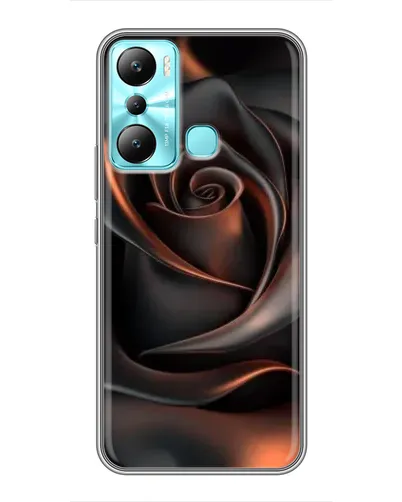 Чехол для Infinix Hot 20i (X665E) с картинкой «Шелковая черная роза»