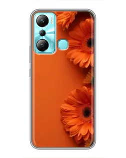 Чехол для Infinix Hot 20i (X665E) с картинкой «Оранжевые герберы»