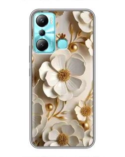 Чехол для Infinix Hot 20i (X665E) с картинкой «Белие бумажние  цвети»