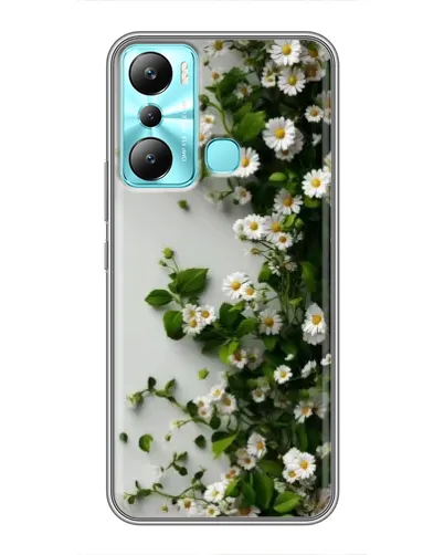 Чехол для Infinix Hot 20i (X665E) с картинкой «Ветка мелких белых цветов»