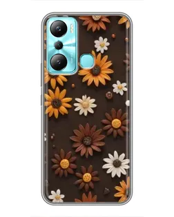Чехол для Infinix Hot 20i (X665E) с картинкой «Узор из маленьких подсолнухов»