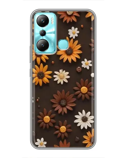 Чехол для Infinix Hot 20i (X665E) с картинкой «Узор из маленьких подсолнухов»