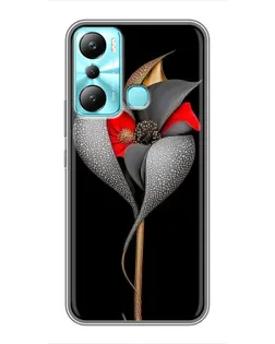 Чехол для Infinix Hot 20i (X665E) с картинкой «Серебряный фантазийный цветок»