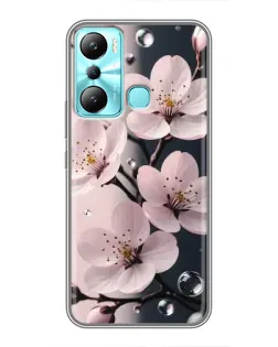 Чехол для Infinix Hot 20i (X665E) с картинкой «Нежная сакура и капли»