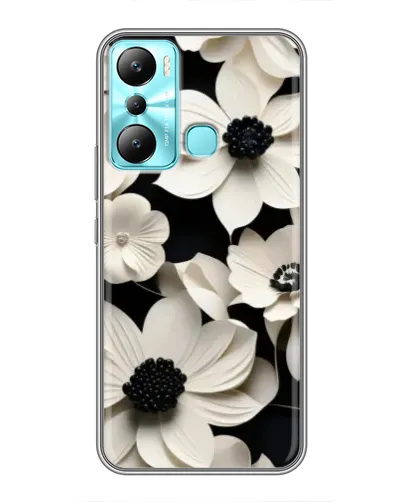 Чехол для Infinix Hot 20i (X665E) с картинкой «Объемные белые цветы»
