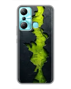 Чехол для Infinix Hot 20i (X665E) с картинкой «Салатовый разлом скалы»