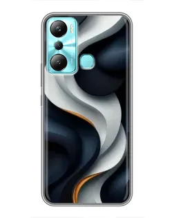 Чехол для Infinix Hot 20i (X665E) с картинкой «Объемные черно-белые ленты»