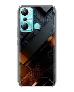 Чехол для Infinix Hot 20i (X665E) с картинкой «Черные геометрические блоки»