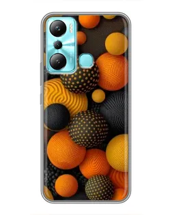 Чехол для Infinix Hot 20i (X665E) с картинкой «Объемные оранжевые сферы»