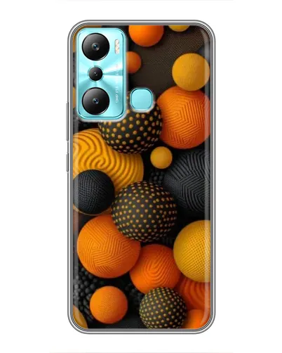 Чехол для Infinix Hot 20i (X665E) с картинкой «Объемные оранжевые сферы»