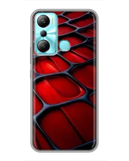 Чехол для Infinix Hot 20i (X665E) с картинкой «Красная глянцевая сетка»