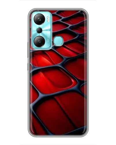 Чехол для Infinix Hot 20i (X665E) с картинкой «Красная глянцевая сетка»