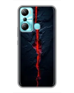Чехол для Infinix Hot 20i (X665E) с картинкой «Kрасная лавовая трещина»