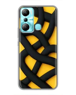 Чехол для Infinix Hot 20i (X665E) с картинкой «Черное желтое переплетение»